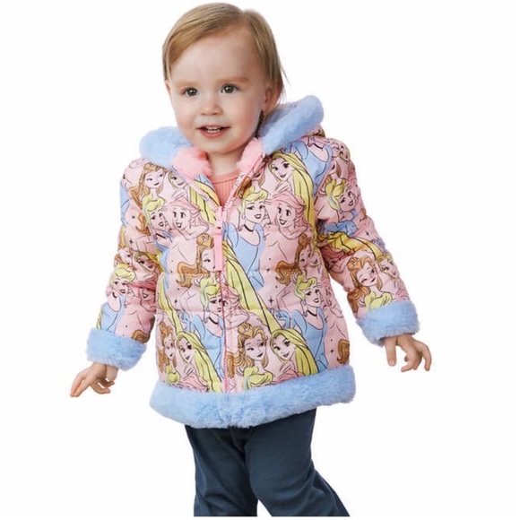 NWT Disney Princess Kids Reversible Jacket for Girls - size 5 PRINCESS cozy - Picture 3 of 9